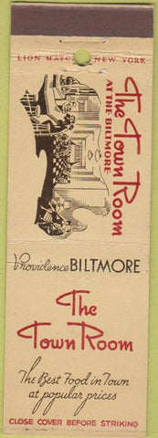 Matchbook Cover - The Town Room Providence RI Biltmore