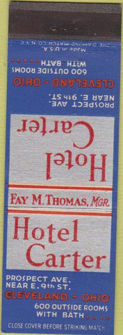 Matchbook Cover - Hotel Carter Cleveland OH CREASE