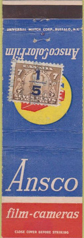 Matchbook Cover - Ansco Film Cameras WEAR STAMP on COVER Binghamton NY