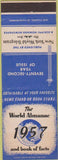 Matchbook Cover - New York World Telegraph 1957 Almanac