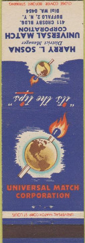 Matchbook Cover - Universal Match Corp Harry Sosna Buffalo NY