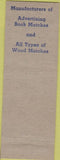 Matchbook Cover - Universal Match Corp Harry Sosna Buffalo NY