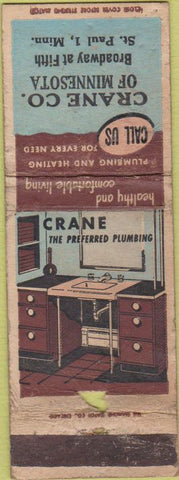 Matchbook Cover - Crane Plumbing St Paul MN POOR