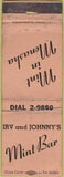 Matchbook Cover - Mint Bar Menasha WI POOR
