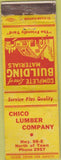 Matchbook Cover - Chico Lumber Co CA WORN