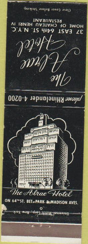 Matchbook Cover - Alrae Hotel New York City WEAR