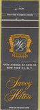 Matchbook Cover - Savoy Hilton New York City