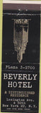 Matchbook Cover - Beverly Hotel New York City