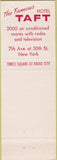 Matchbook Cover - Hotel Taft New York City