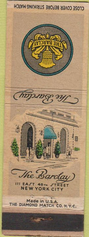 Matchbook Cover - The Barclay Hotel New York City