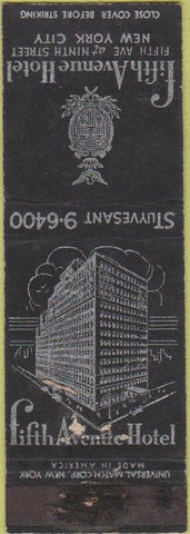 Matchbook Cover - Fifth Avenue Hotel New York City