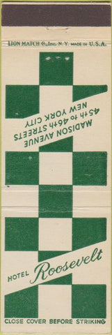 Matchbook Cover - Hotel Roosevelt New York City
