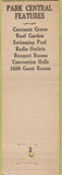 Matchbook Cover - Hotel Park Central New York City