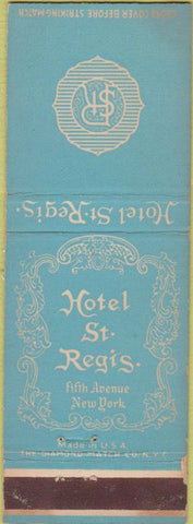 Matchbook Cover - Hotel St Regis New York City