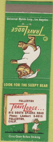 Matchbook Cover - Travel Lodge Fullerton CA