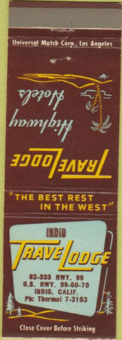 Matchbook Cover - Travel Lodge Indio CA