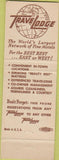 Matchbook Cover - Travel Lodge No City Bear