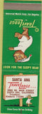 Matchbook Cover - Travel Lodge Santa Ana CA