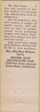 Matchbook Cover - Joe Brown Real Estate Santa Rosa CA Match Club green