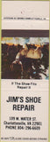 Matchbook Cover - Jim's Shoe Repair Charlottesville VA