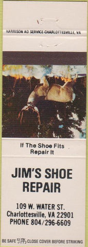 Matchbook Cover - Jim's Shoe Repair Charlottesville VA