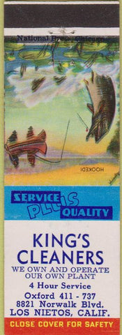 Matchbook Cover - King's Cleaners Los Nietos CA Fish Scene