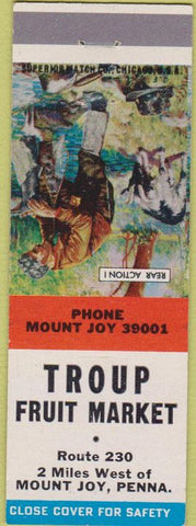 Matchbook Cover - Troup Fruit Market Mount Joy PA