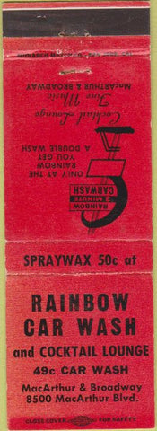 Matchbook Cover - Rainbow Car Wash Oakland CA WEAR