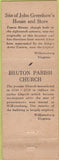 Matchbook Cover - Historic Virginia Williamsburg Bruton Parish Church WEAr