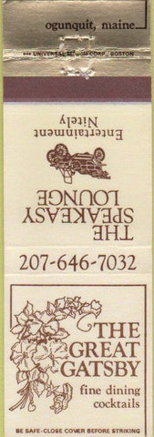 Matchbook Cover - Great Gatsby Speakeasy Ogunquit ME