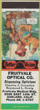 Matchbook Cover - Fruitvale Optical Co glasses Oakland CA
