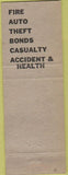 Matchbook Cover - WC Connor Insurance Agency Helena MT