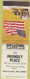 Matchbook Cover - The Friendly Place New London WI Sohrweide