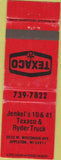 Matchbook Cover - Jenkel's Texaco Ryder Rental Trucks Appleton WI