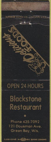Matchbook Cover - Blackstone Restaurant Green Bay WI