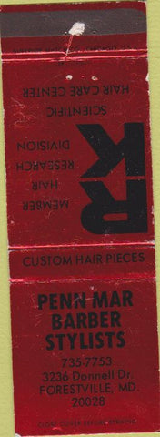 Matchbook Cover - Penn Mar Barber Stylists Forestville MD