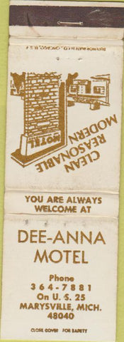 Matchbook Cover - Dee Anna Motel Marysville MI