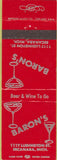 Matchbook Cover - Baron's Escanaba MI