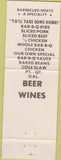 Matchbook Cover - Bernice's BBQ Pit Naples FL Pink