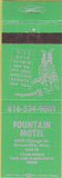 Matchbook Cover - Fountain Motel Grandville MI