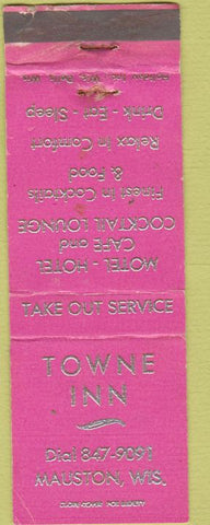 Matchbook Cover - Towne Inn Mauston WI WORN