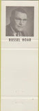 Matchbook Cover - Russel Hoar Licking County Commissioner Newark OH