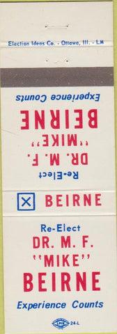 Matchbook Cover - Dr. Mike Beirne Election IL