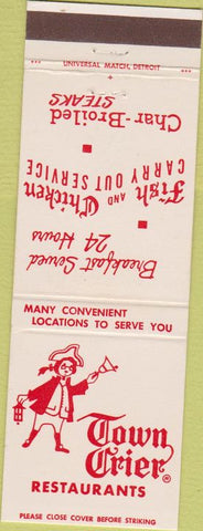 Matchbook Cover - Town Crier Restaurants