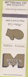 Matchbook Cover - Mitten Cafe Truck Stop Oakley KS oil gas WEAR