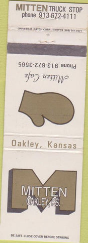 Matchbook Cover - Mitten Cafe Truck Stop Oakley KS oil gas WEAR