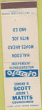 Matchbook Cover - Edward Scott Joseph Matits Councilmen election Netcong NJ?