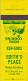 Matchbook Cover - Edith's Place Lacey WA