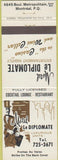 Matchbook Cover - Motel Le Diplomate Monteral QC