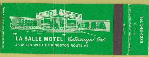Matchbook Cover - LaSalle Motel Cataraqui ON